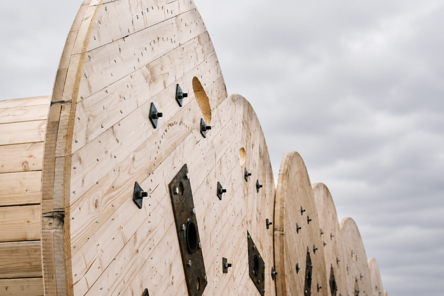 Wooden cable drums